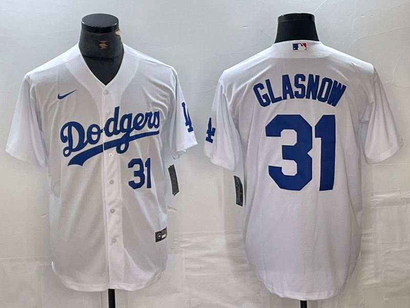 Men Los Angeles Dodgers #31 Glasnow White Nike Game MLB Jersey style 4->los angeles dodgers->MLB Jersey